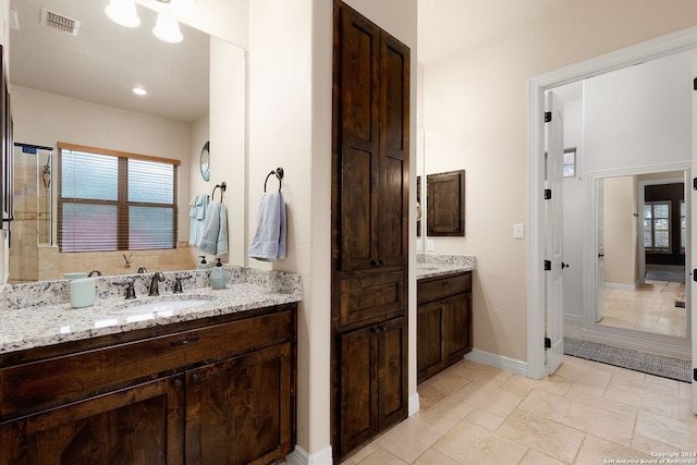 bathroom featuring vanity and a wealth of natural light