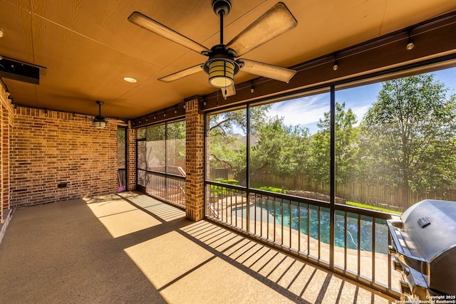 25828 Green Ter, San Antonio, TX 78255 - sunroom / solarium featuring ceiling fan and healthy amount of natural light