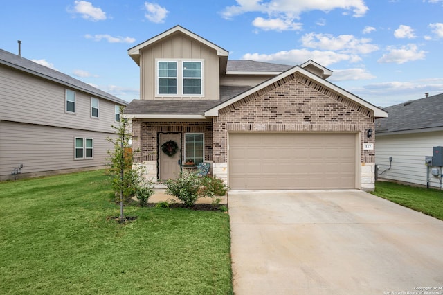 view of front of home with a front yard