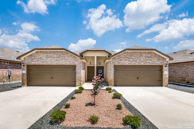 view of front of house with a garage