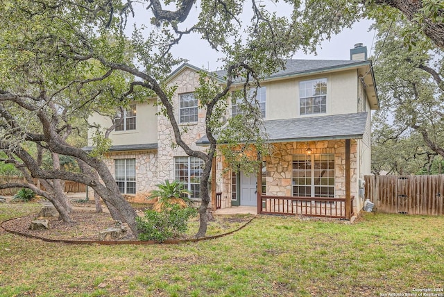 view of front of house with a front yard