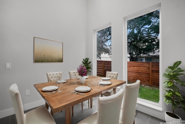 view of tiled dining room