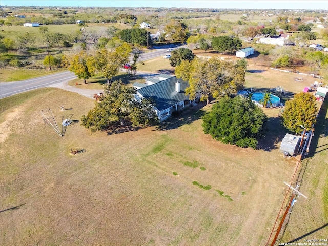 bird's eye view with a rural view