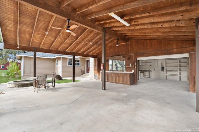 view of patio / terrace featuring ceiling fan