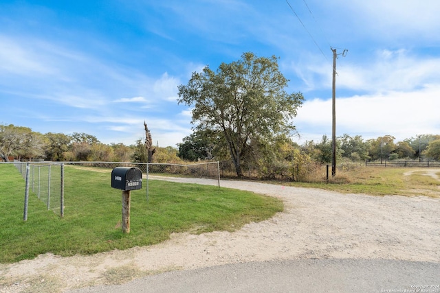 view of road featuring a rural view