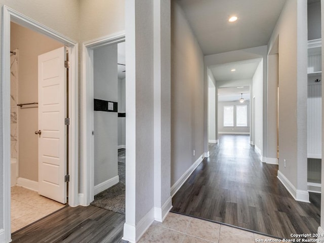 hall featuring hardwood / wood-style floors