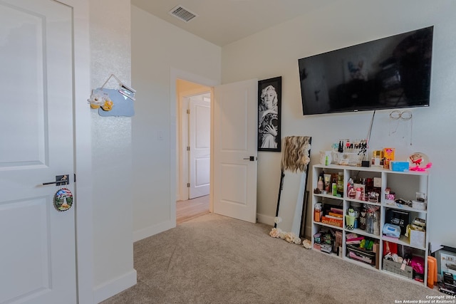 playroom with light colored carpet