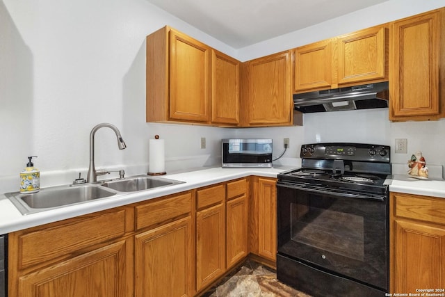 kitchen featuring black / electric stove and sink