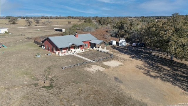 aerial view with a rural view