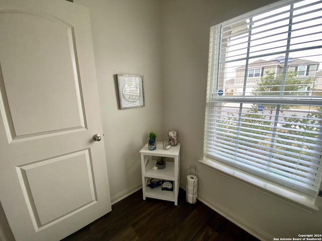 interior space with hardwood / wood-style flooring