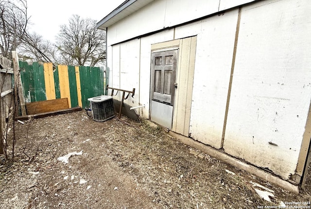 exterior space featuring central AC unit