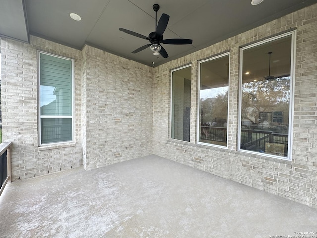 view of patio / terrace featuring ceiling fan