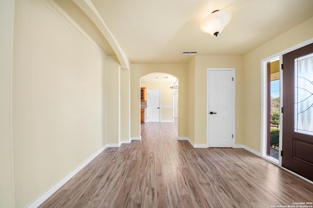 foyer entrance featuring light hardwood / wood-style flooring