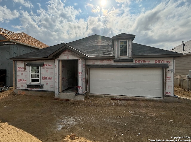 view of front of house with a garage