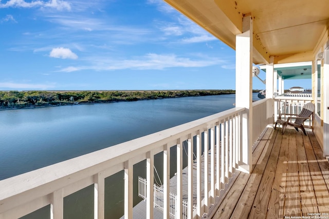 balcony with a water view