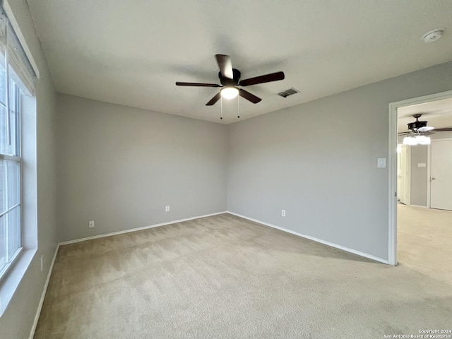 unfurnished room with light carpet and a healthy amount of sunlight