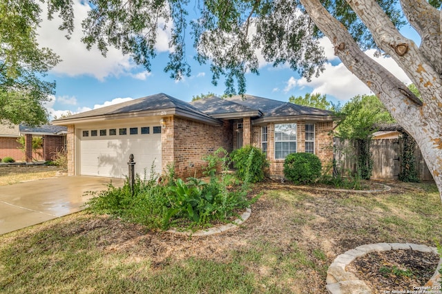 single story home with a garage