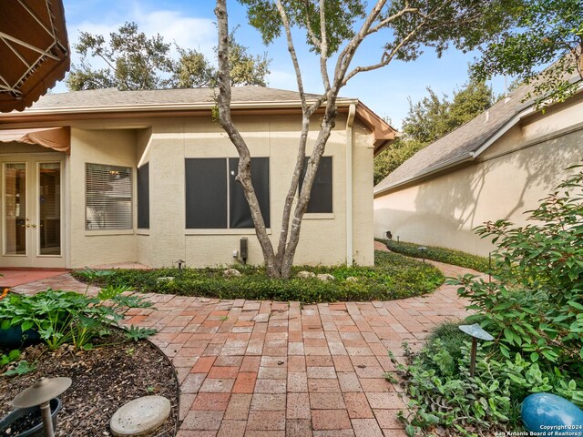 exterior space featuring french doors and a patio