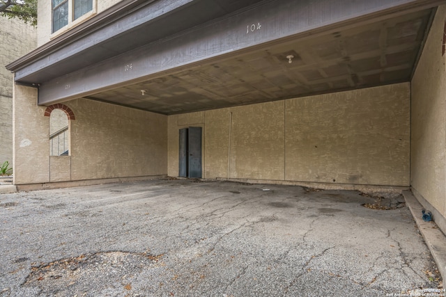 view of garage