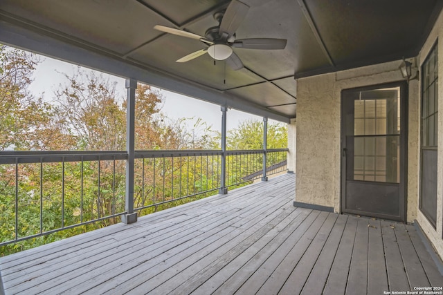 deck featuring ceiling fan