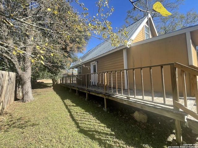 view of yard with a deck