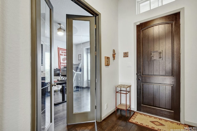 entrance foyer with dark hardwood / wood-style floors