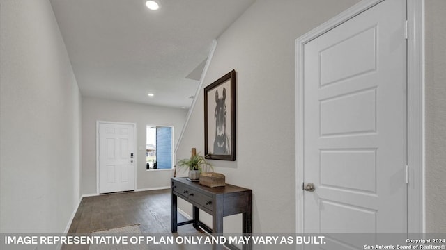 entrance foyer with dark wood-type flooring