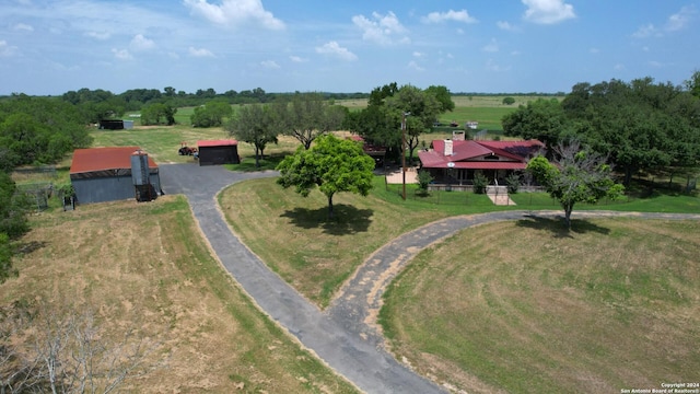 bird's eye view featuring a rural view