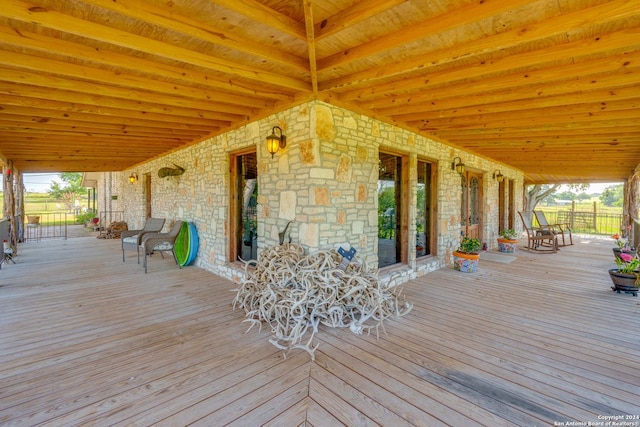 wooden deck with a porch