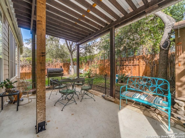 view of patio featuring area for grilling