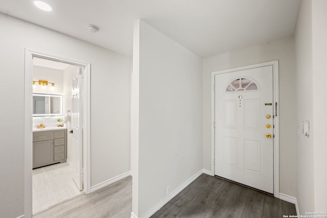 entryway featuring light hardwood / wood-style floors