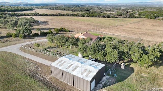 bird's eye view with a rural view