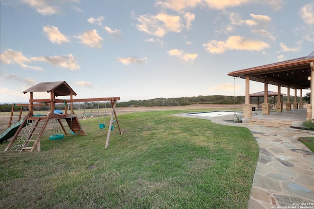 view of yard featuring a playground