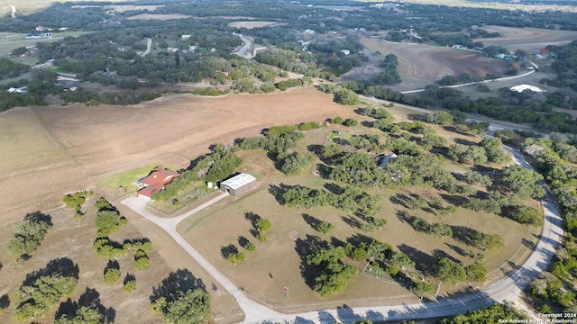 drone / aerial view with a rural view