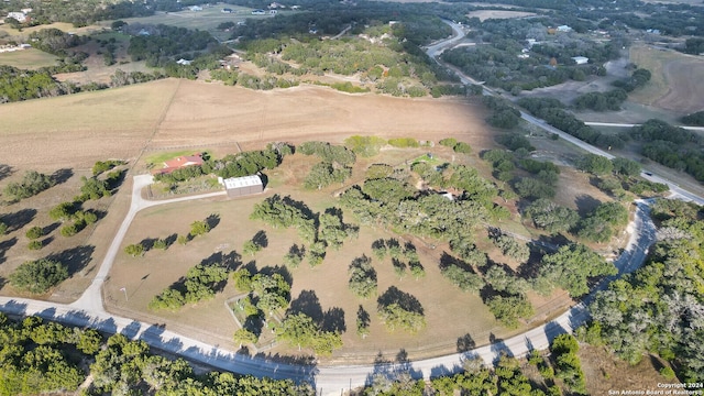 aerial view with a rural view