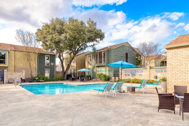 view of pool with a patio