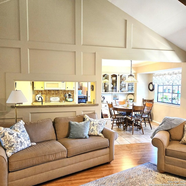 living room featuring light hardwood / wood-style floors