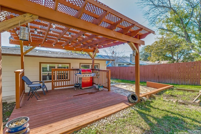 wooden deck with a pergola