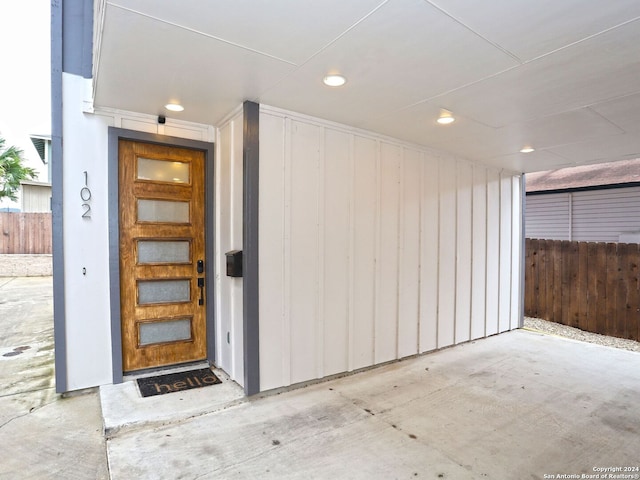 view of doorway to property