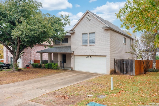 view of property with a garage