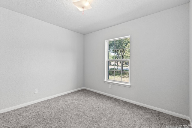 spare room with carpet floors and a textured ceiling