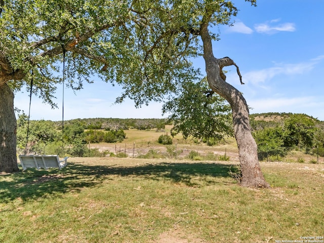 view of yard with a rural view