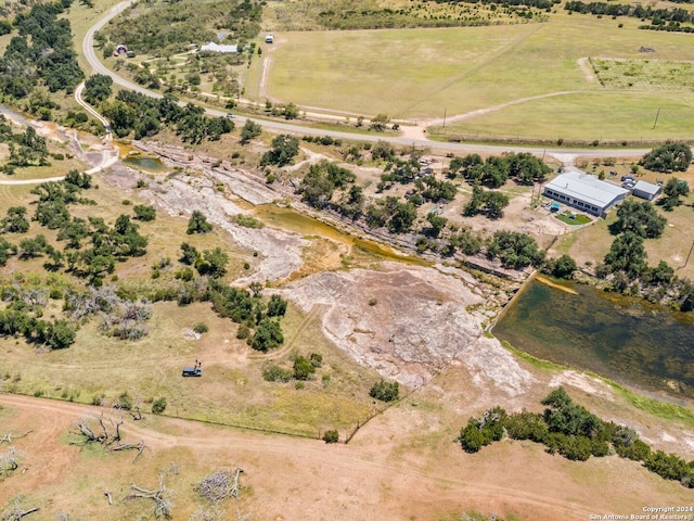 drone / aerial view with a rural view