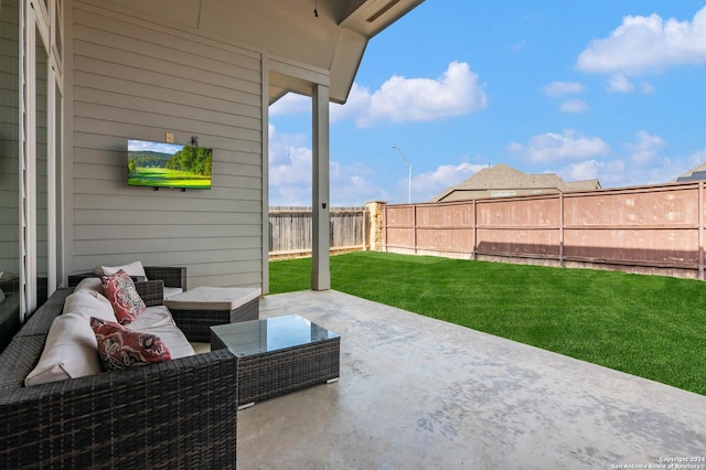 view of patio featuring an outdoor hangout area