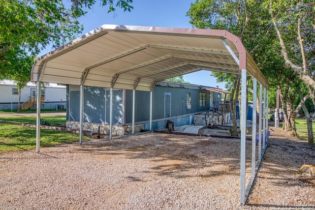 view of parking featuring a carport