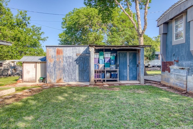 view of shed