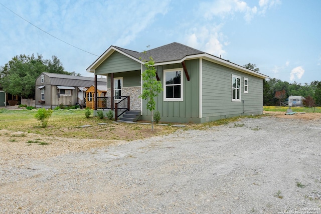 exterior space with covered porch