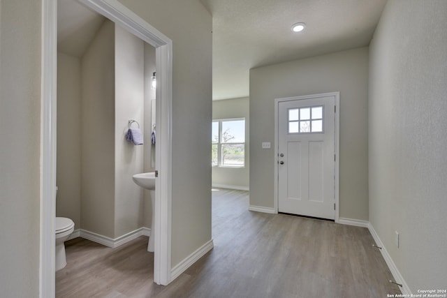 entrance foyer featuring light hardwood / wood-style floors