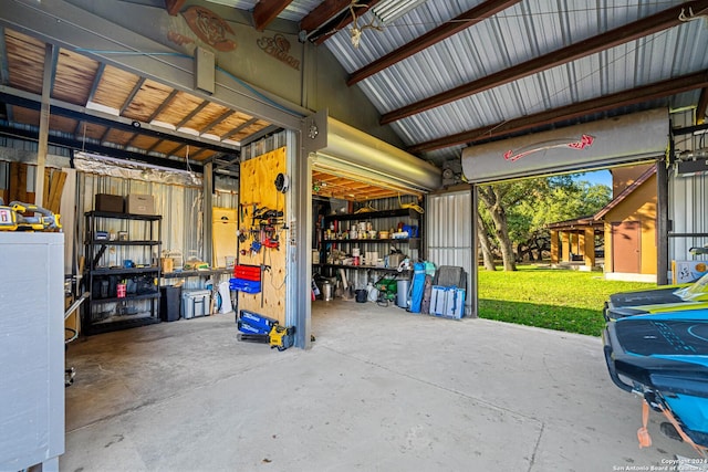 view of garage