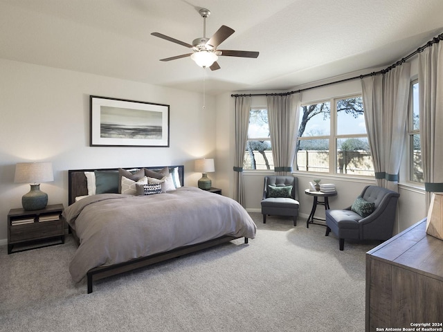 bedroom with carpet and ceiling fan